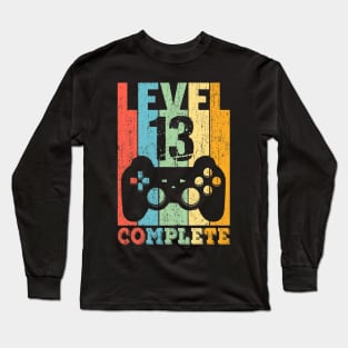 13Th Birthday Boys Girls 13 Years Bday Funny Gift Level 13 Long Sleeve T-Shirt